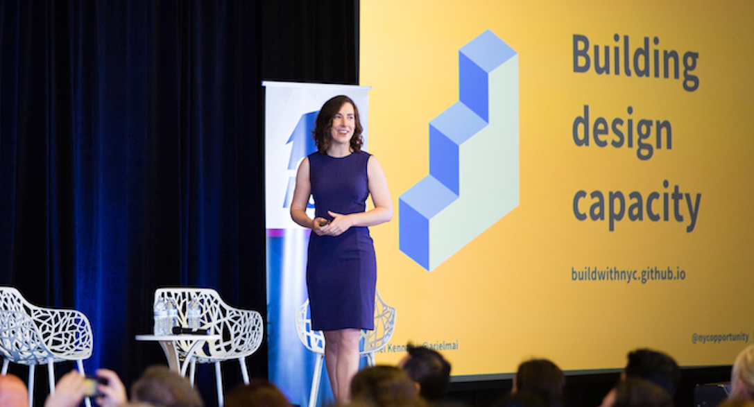 Ariel Kennan speaking at Enterprise UX 2017